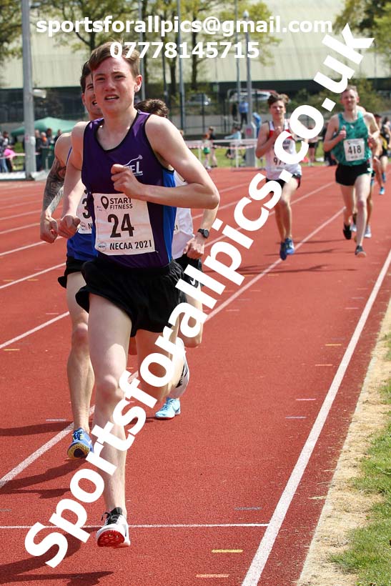 1500 metres, 2021 NECAA Middlesbrough Open Meting, Sunday, May 9th. Photo: David T. Hewitson/Sports for All Pics
